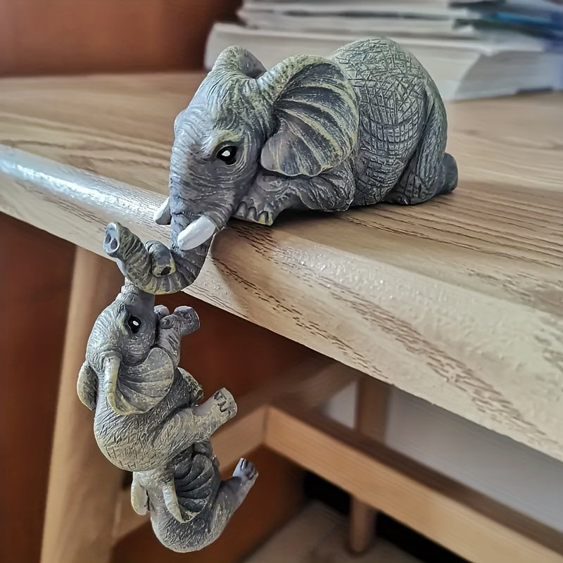 3pcs Elephant Sitter Figurines Resin Collections for Scene Decor