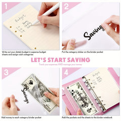 Heart Pattern Budget Binder with Cash Envelopes