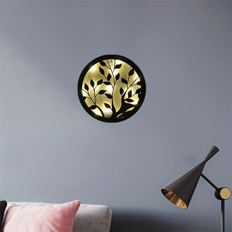 Children's Room Decoration Wall Clock LED Creative Lamp Retro Wooden Sign