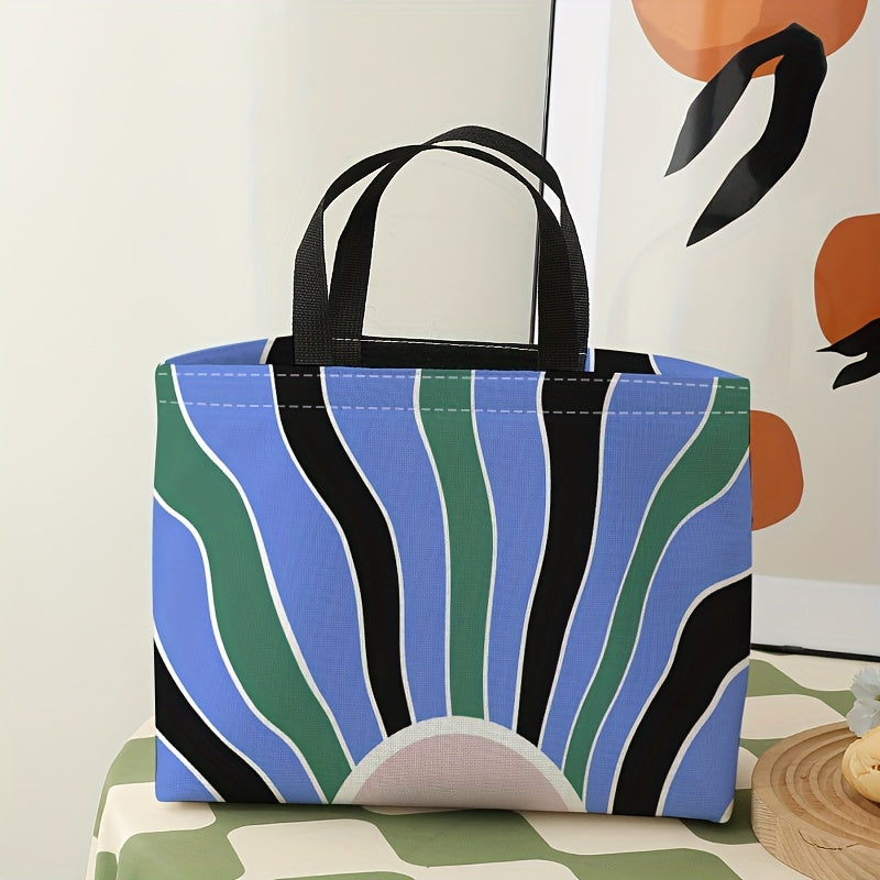 Coral Pattern Lunch Bag Waterproof Insulated for Picnic