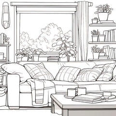 At Home Coloring Book - 22 Page Adult Coloring Book