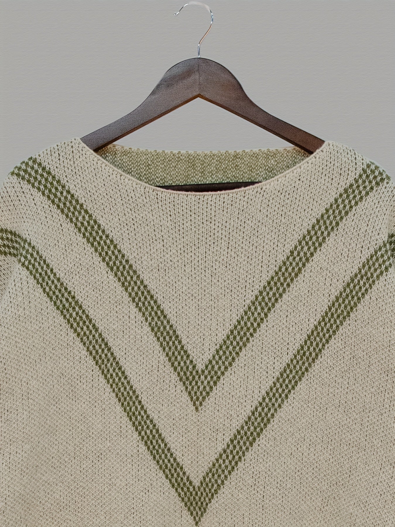  Striped Long Sleeve Round Neck Jumper