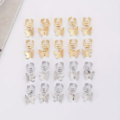 20pcs Butterfly Tassel Hair Ring Side Hair Dreadlock Accessories