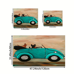 Cartoon Car Pattern Rug Machine Washable Floor Mat for Living Room
