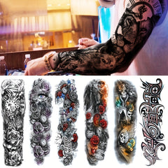 Ghost Flowers Skull Street Style Tattoo Stickers Waterproof