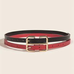 Double Layer Thin Belt Decorative Waistband for Women