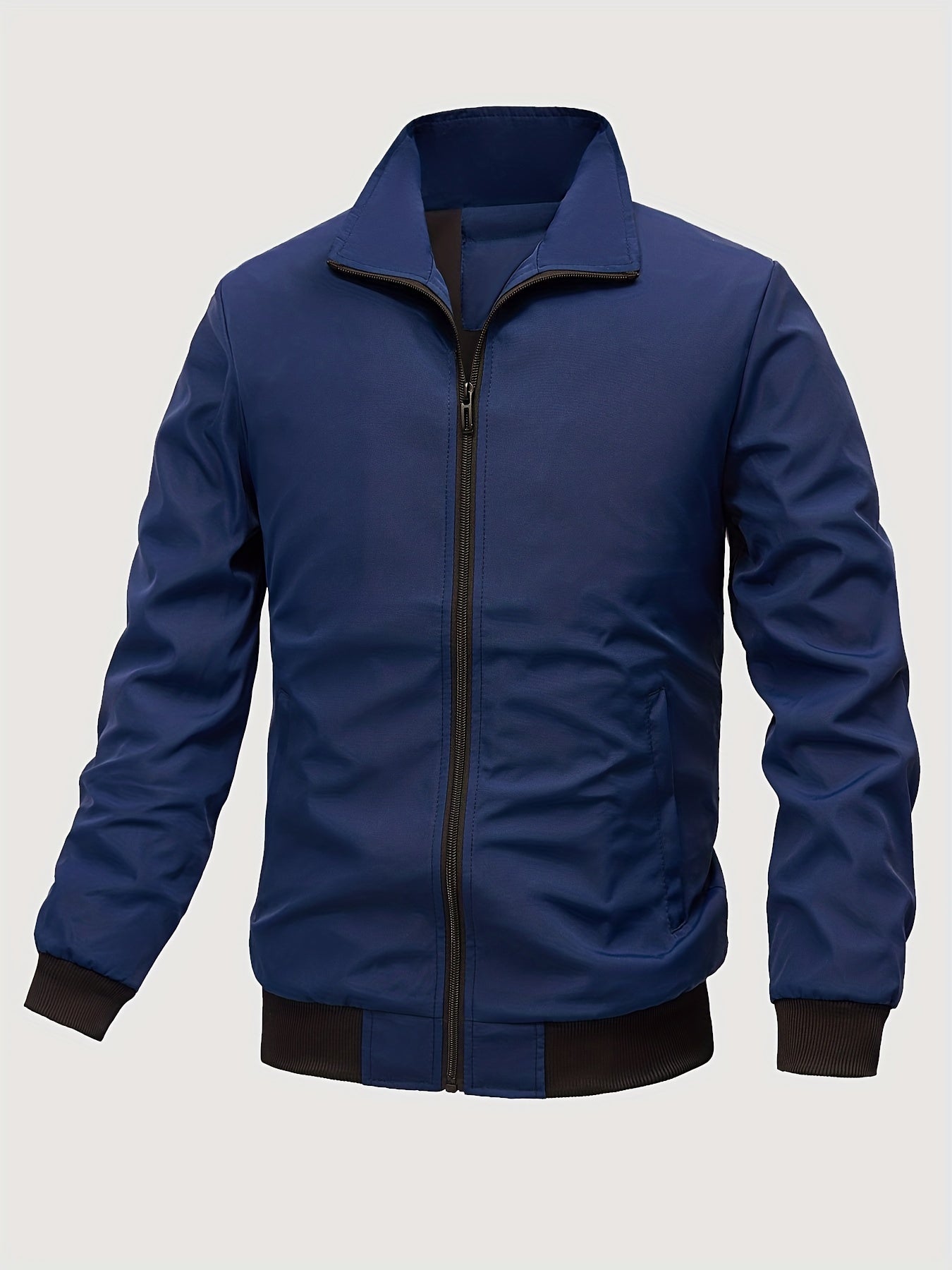 Men's Stand Collar Zip Up Jacket Coat For Spring Fall