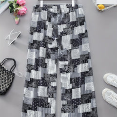 Women's Plus Paisley Print Wide Leg Pants