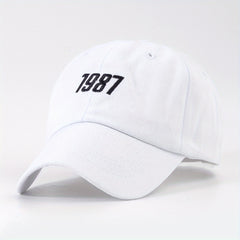 1987 Embroidered Baseball Cap Unisex Dad Hat Adjustable Couple Sun Hat