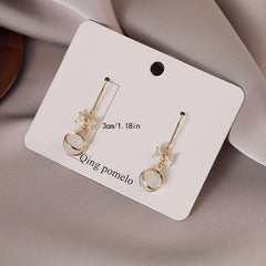 Cat Eye Stone Stud Earrings Western Style Hypoallergenic
