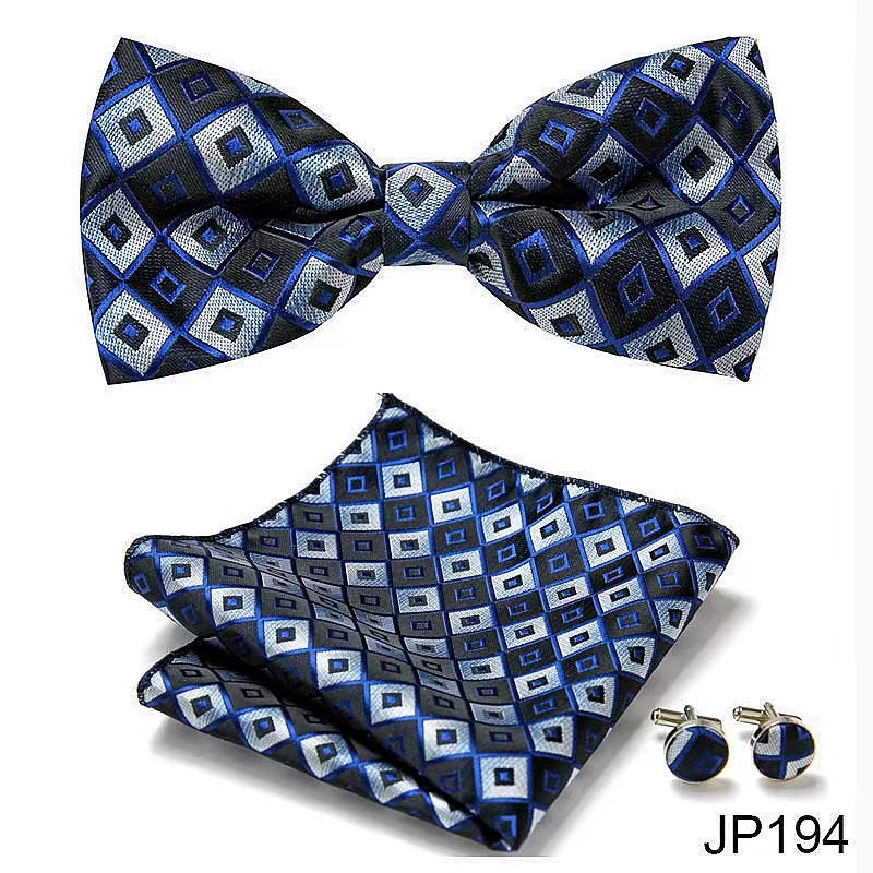 Pink Classic Bow Tie & Cufflinks Set for Men