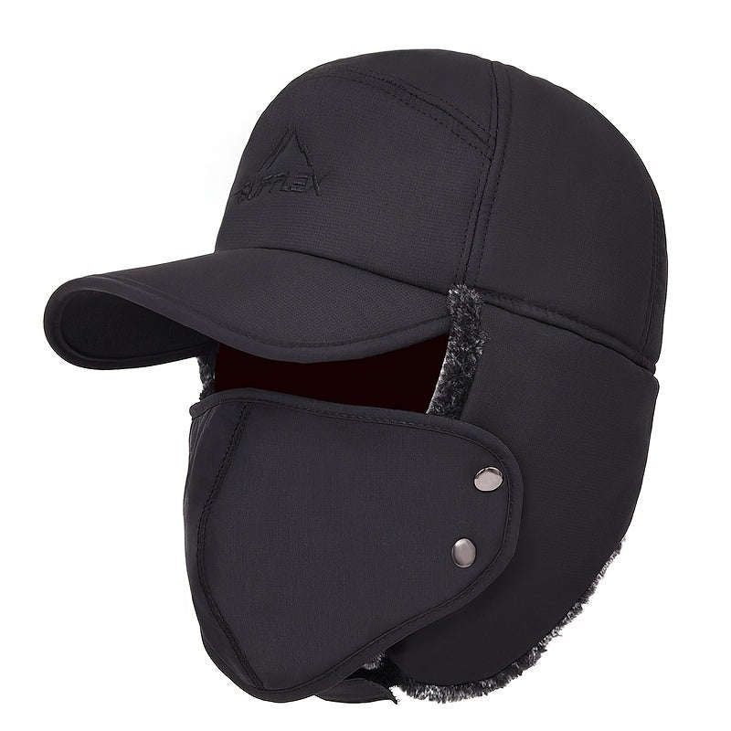 Winter Trooper Hat Waterproof Skiing Hat with Detachable Face Mask