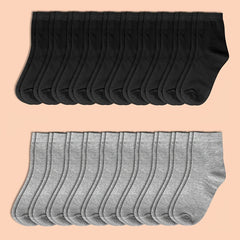 10 20 30 Pairs Solid Socks Comfy & Breathable Women's Stockings