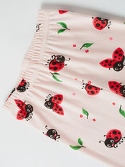 Girls Ladybug Cartoon Animal Top & Pajamas Pants Set