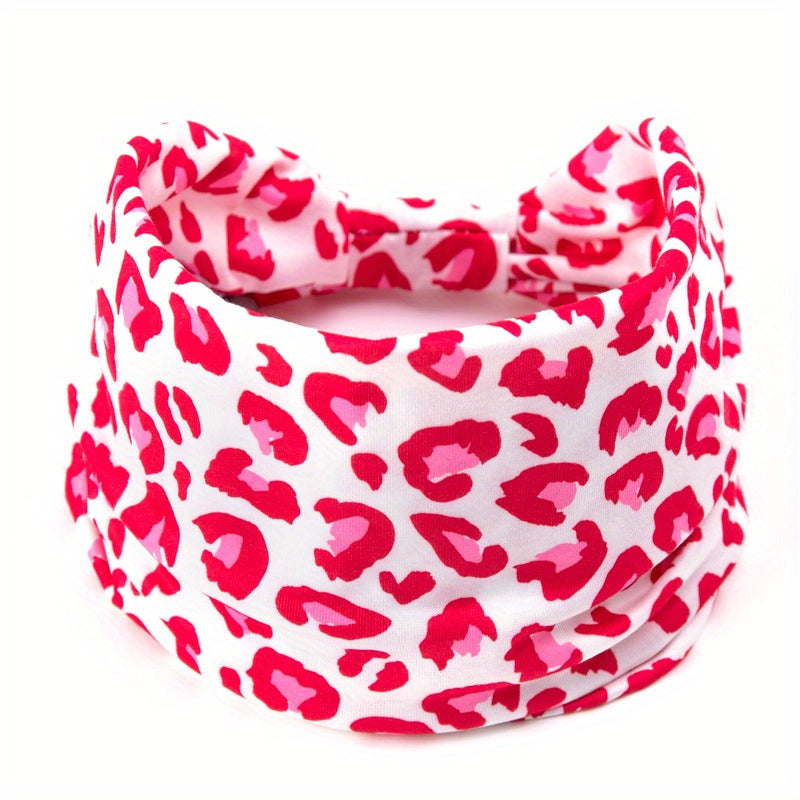 Y2K Leopard Prints Knotted Headband Colorful Sports Sweatband