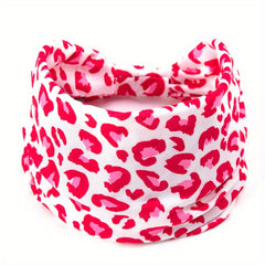 Y2K Leopard Prints Knotted Headband Colorful Sports Sweatband
