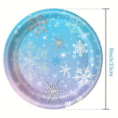 Winter Snowflake Tablecloth and Party Supplies Set