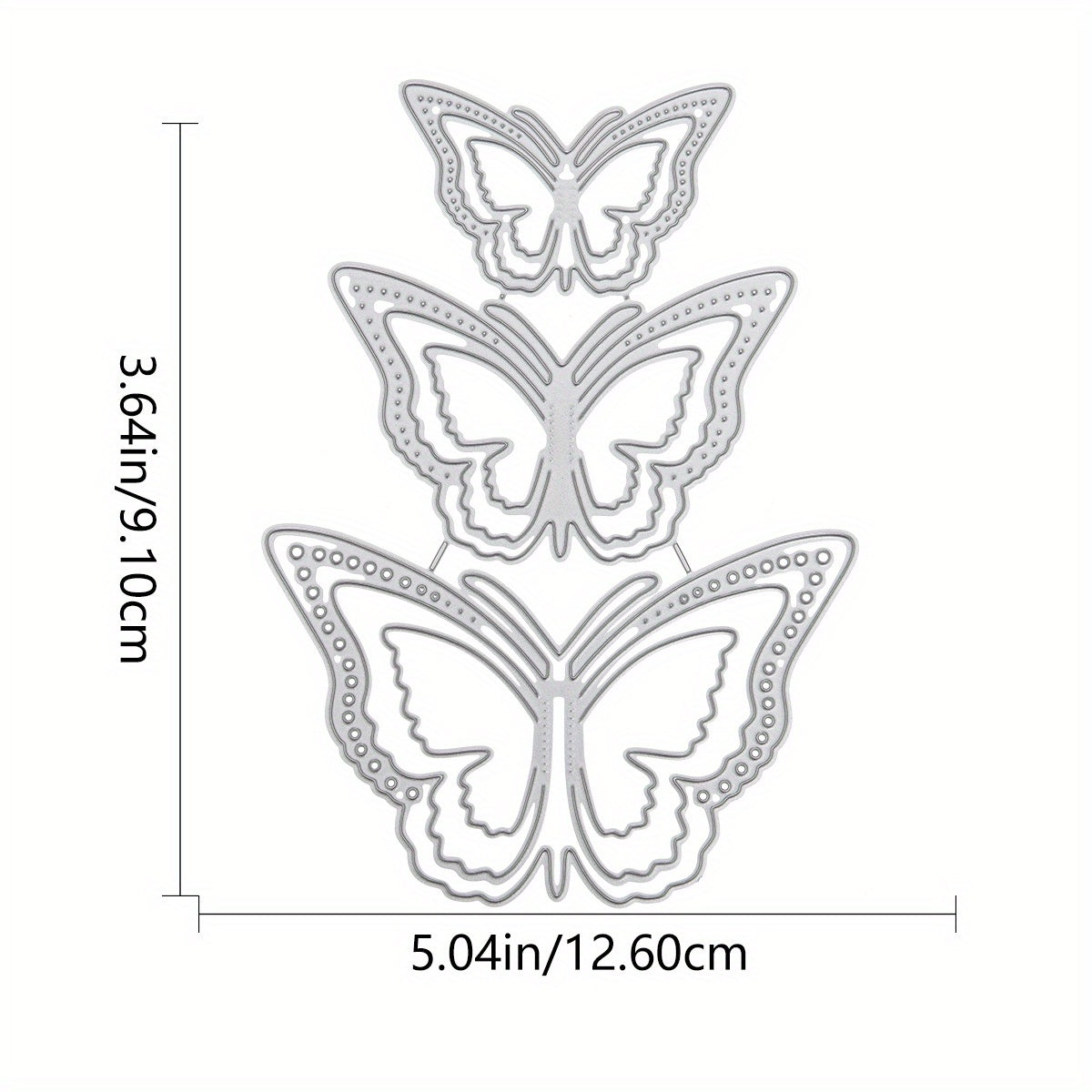 1pc Three Butterflies Metal Cutting Die For Card Making Scrapbook Diy Album Embo