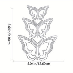 1pc Three Butterflies Metal Cutting Die For Card Making Scrapbook Diy Album Embo