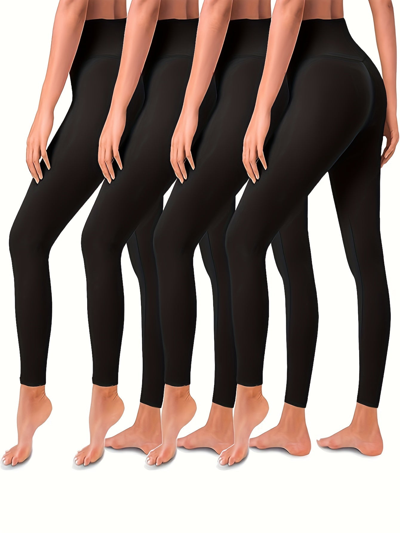 4pcs Tummy Control Leggings for Women High Waisted Butt Lifting Yoga Pants