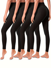 4pcs Tummy Control Leggings for Women High Waisted Butt Lifting Yoga Pants