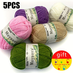 5pcs 100 Soft Acrylic Yarn for Crocheting & Knitting DIY Projects