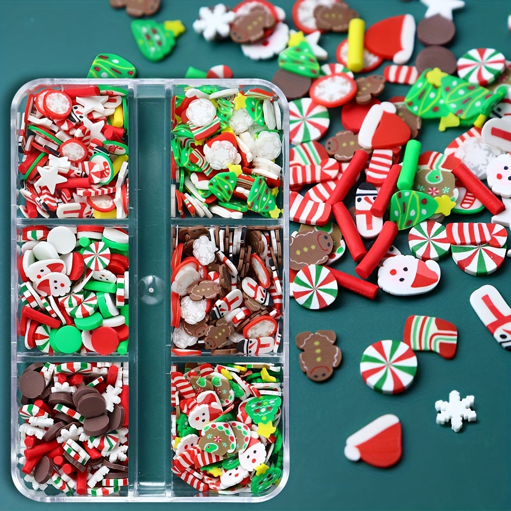 Christmas Polymer Clay Slices Epoxy Resin Fillers Holiday DIY Crafts Nail Art