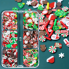 Christmas Polymer Clay Slices Epoxy Resin Fillers Holiday DIY Crafts Nail Art