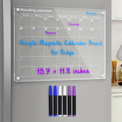 Acrylic Magnetic Dry Erase Board Calendar For Refrigerator