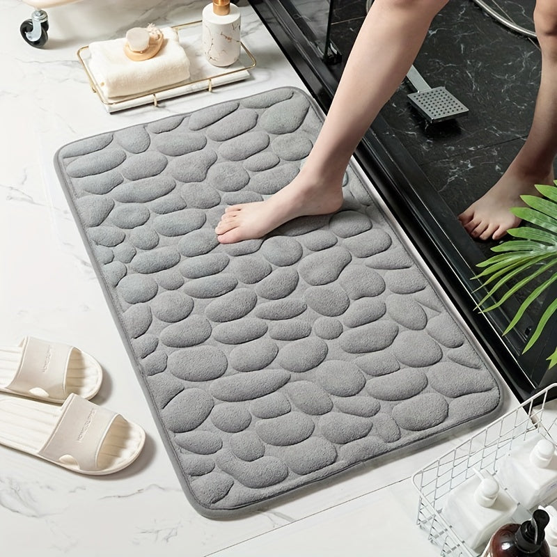 Soft Non Slip Cobblestone Embossed Bath Mat