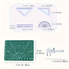 6pcs Dollhouse Metal Pointer Caliper Model Ornament Mini Woven Cutting Board