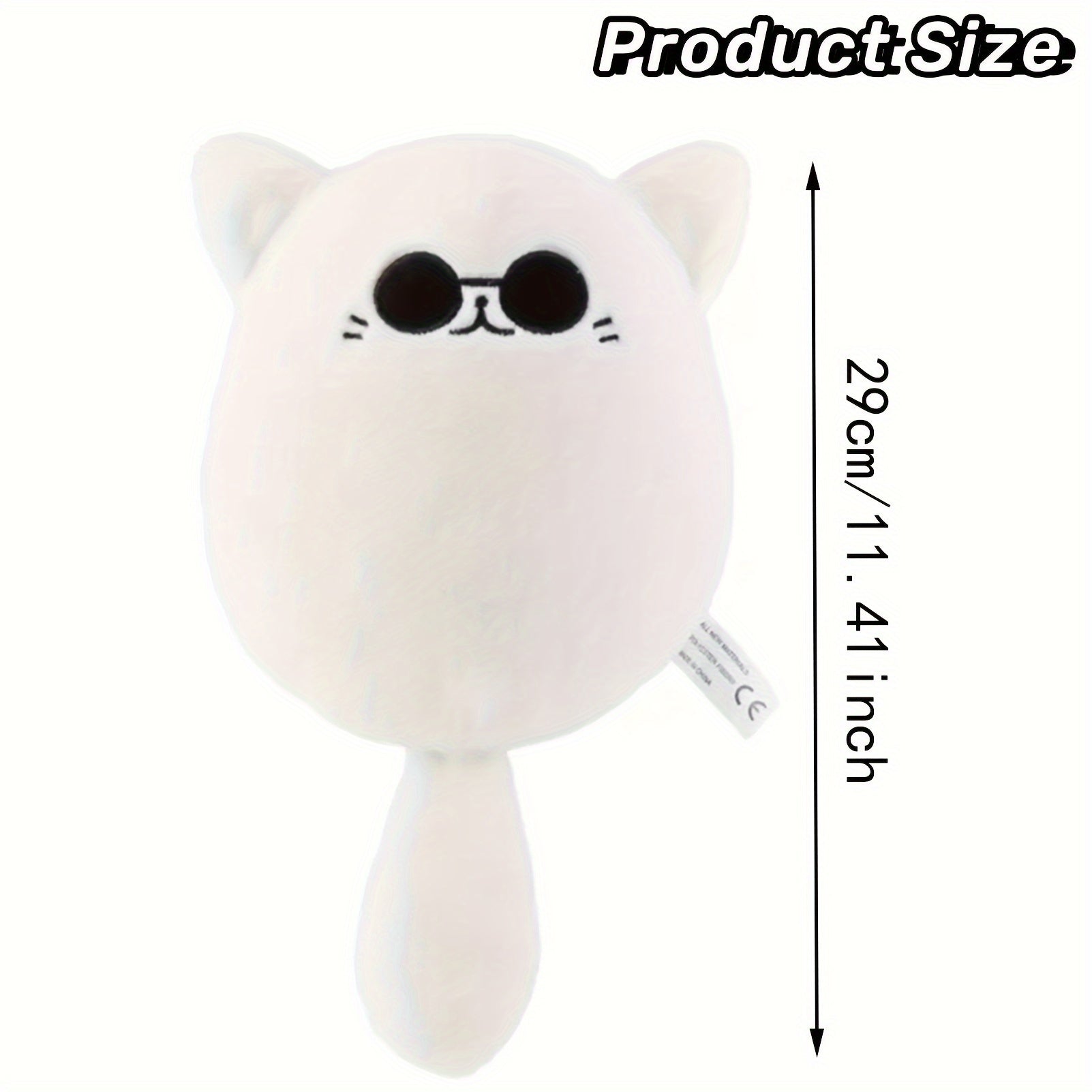Cat Plush Toy with Glasses Stuffing Huggable Doll Stylish Plushie