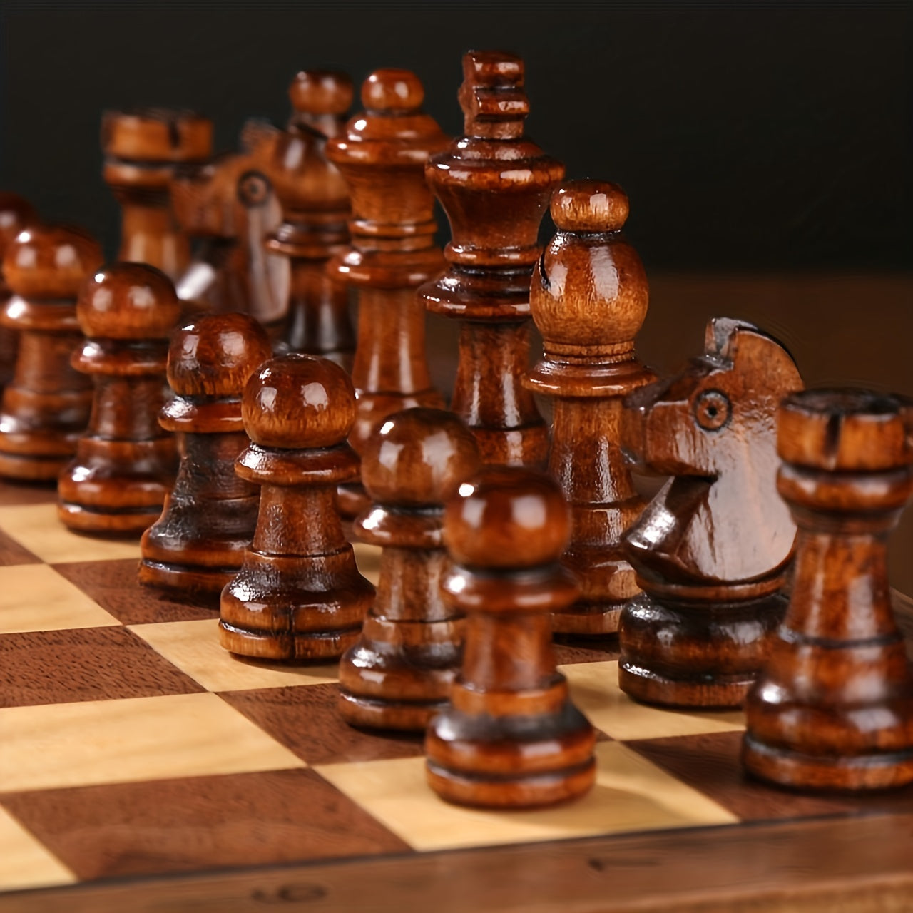 3 in 1 Chess Backgammon Checkers Set Solid Wood High Chess Wooden Chess