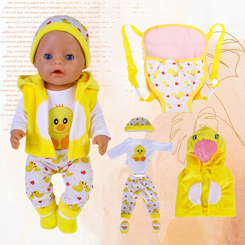 Yellow Duckling Doll Outfit 43 Dolls Christmas Gift Includes Hat Vest Pan