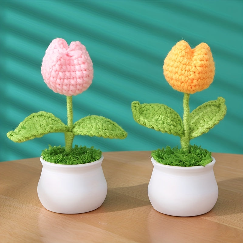 Handmade Crochet Wool Eternal Flower Daisy Tulip Gift