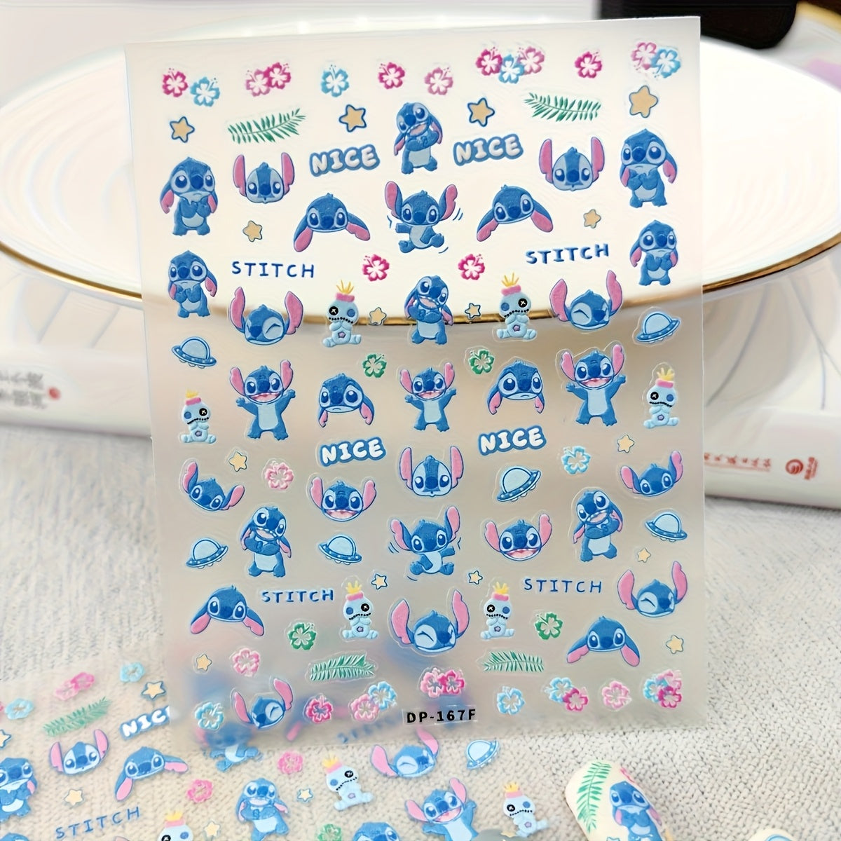 Matte Stitch Nail Stickers Hearts DIY Self Adhesive Decals