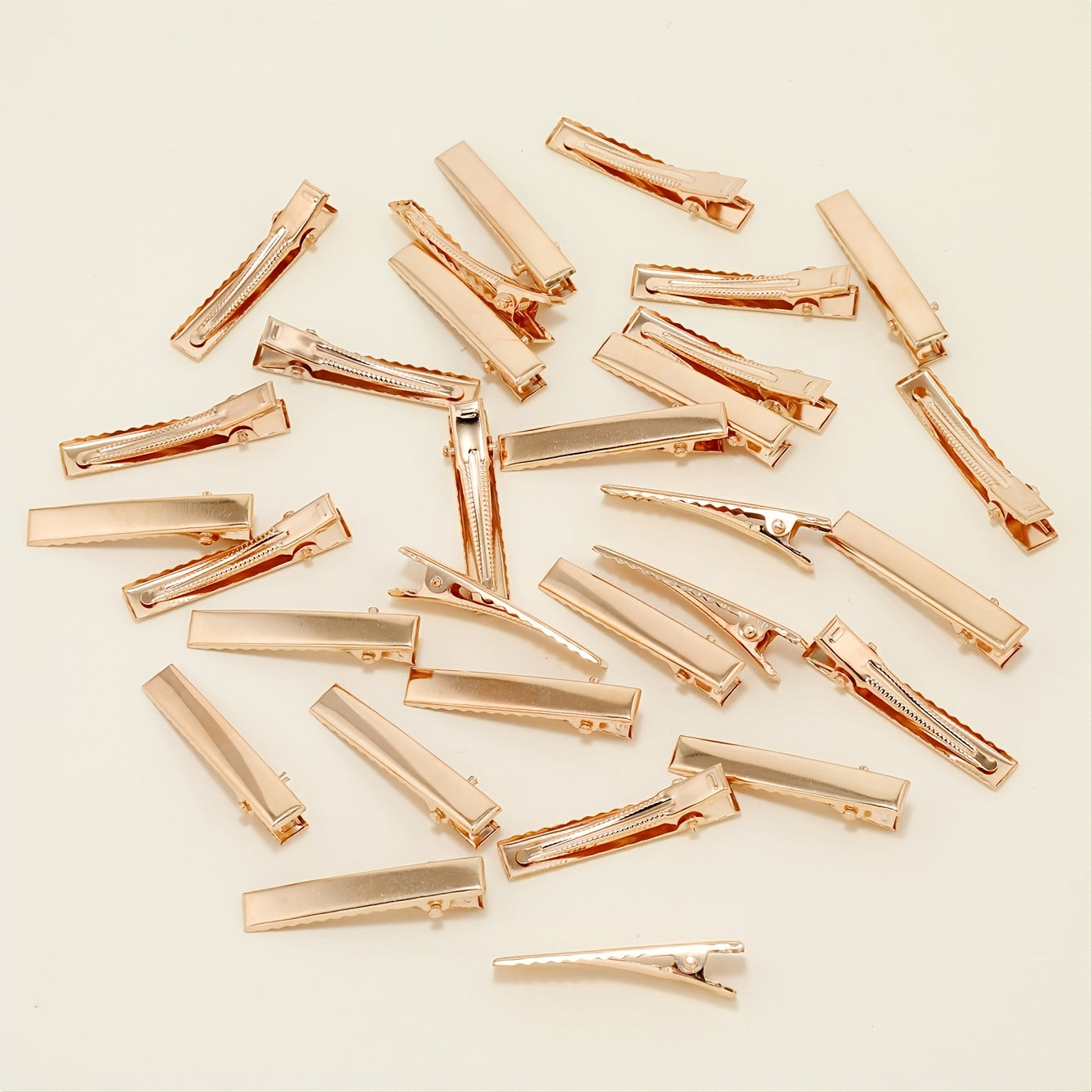 30pcs Golden Single Prong Hair Clips for DIY Craft Accessory