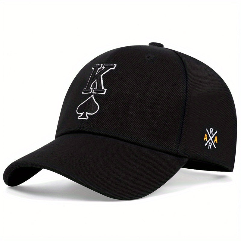 Spades K Embroidered Baseball Cap Solid Casual Unisex Dad Hat Lightweight