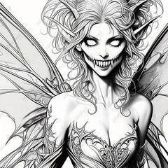 Horror Fairy Drawing Coloring Book - Upgraded Deluxe Edition