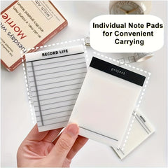 50 Sheets Transparent Sticky Notes Lined & Grid Clear Memo Pads Self Adhesive