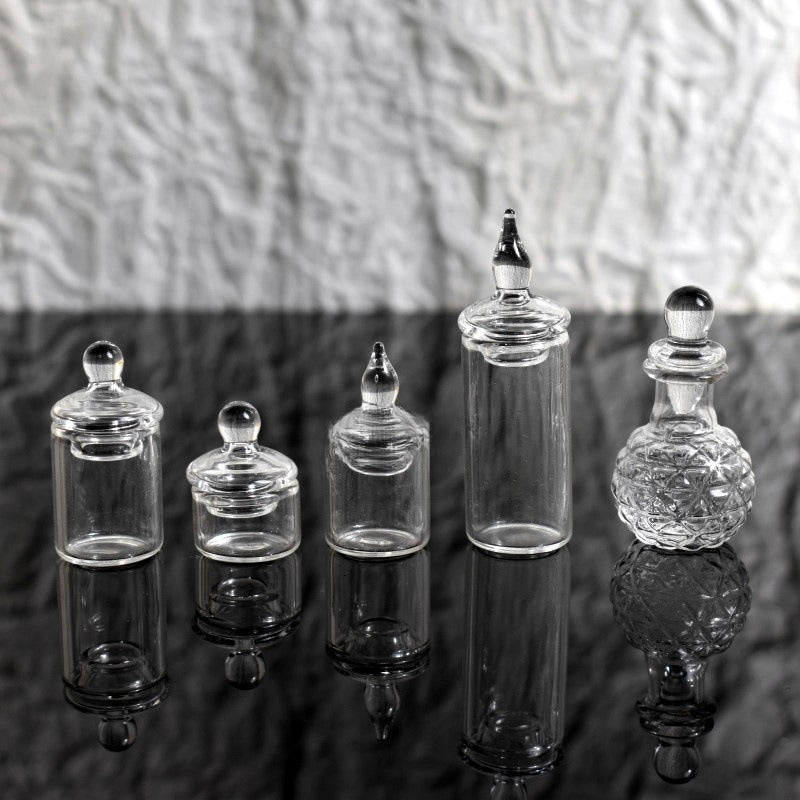 3pcs Micro Transparent Glass 1 12 Dollhouse Jar Decorations