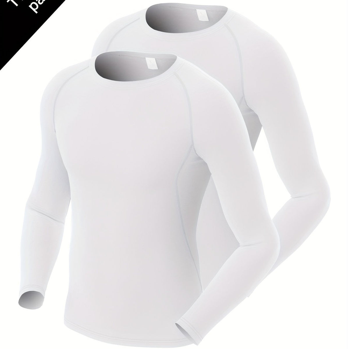 2 Pcs Men's Quick Drying Long Sleeve T-shirts for Fitness Training