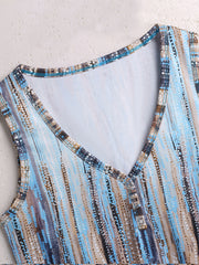 Sleeveless Allover Print V-Neck Tank Top for Women