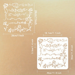 HandMaker PET Hollow Out Drawing Stencil June Rose 30x30cm