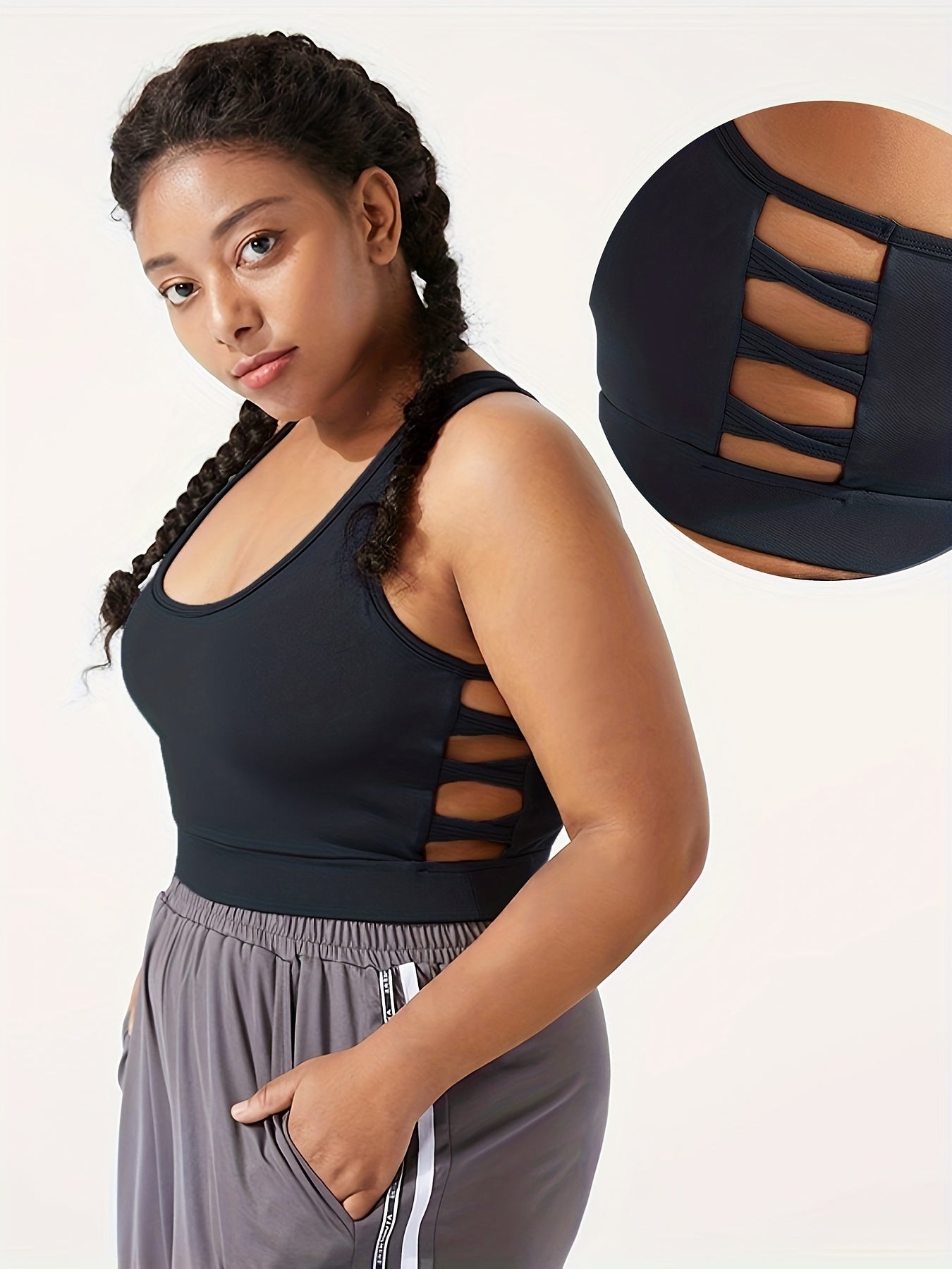  Sports Bra Women's Plus Cut Out Seamless Fitness Bra