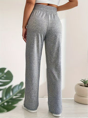  Sporty Pants Women's Plus Solid High Waist Loose Trousers