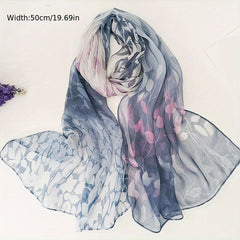 Floral Print Thin Scarf Sunscreen Shawl Silk Head Wraps