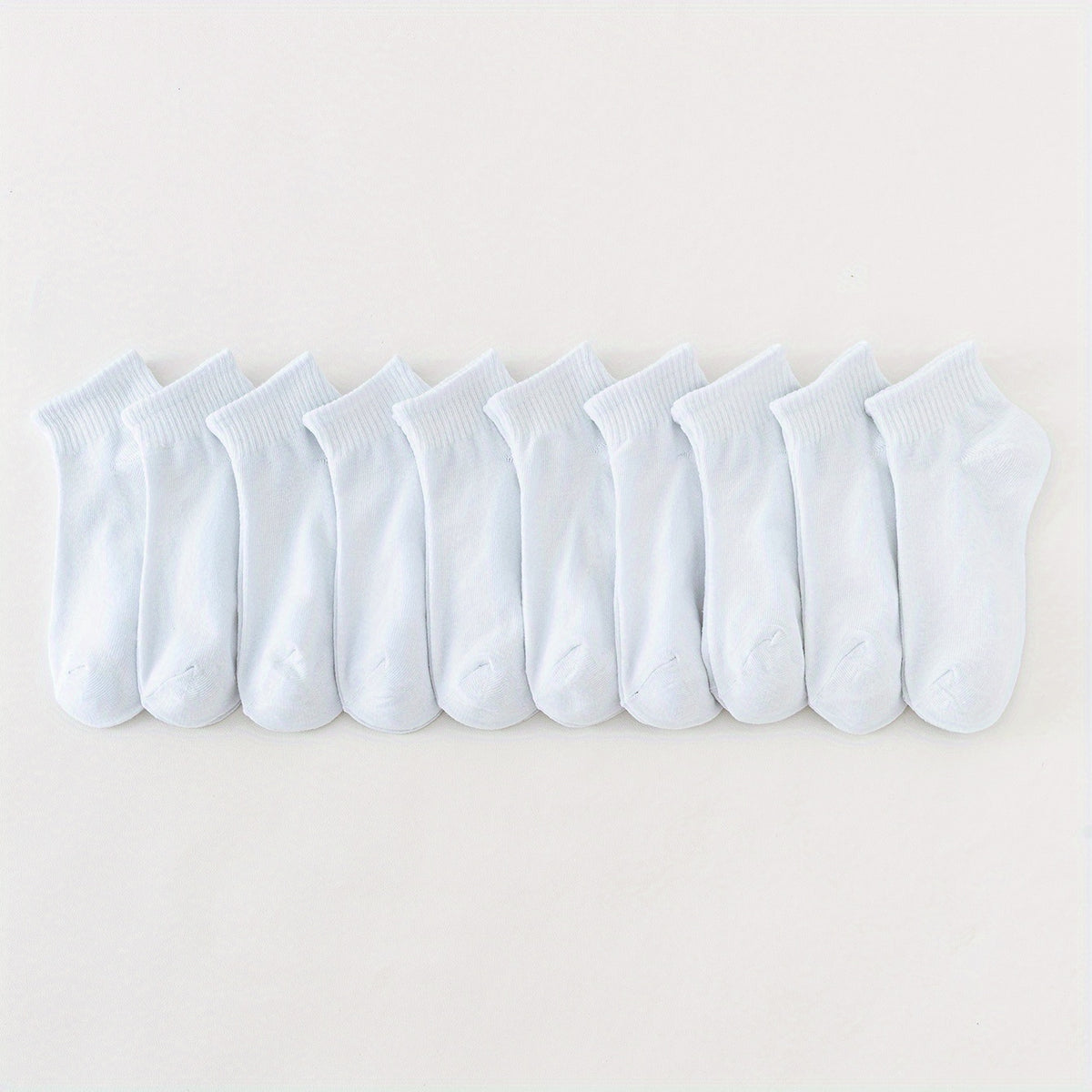 10 Pairs Solid Short Socks Soft & Lightweight All match Women's Stockings
