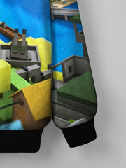 Toy Bricks Print Boy's Sweatshirt Unisex Pullover Long Sleeve Top