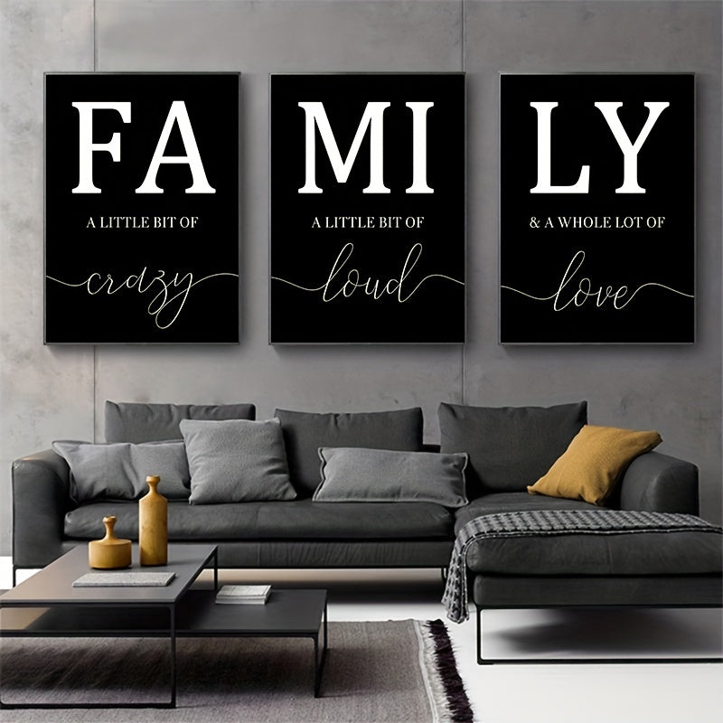 3pcs Family Quote Wall Poster Canvas Painting Home Decor